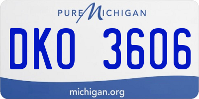 MI license plate DKO3606