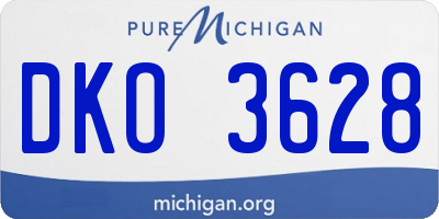 MI license plate DKO3628