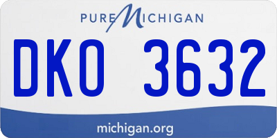 MI license plate DKO3632