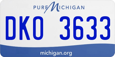MI license plate DKO3633
