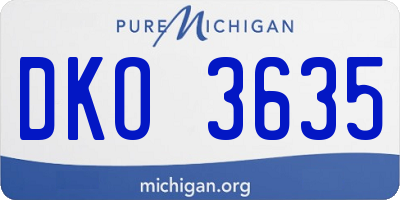 MI license plate DKO3635