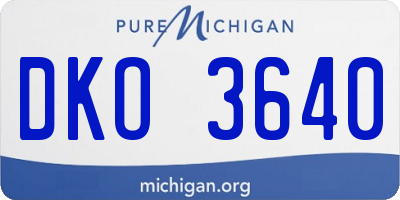 MI license plate DKO3640