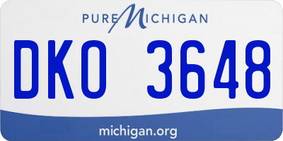 MI license plate DKO3648