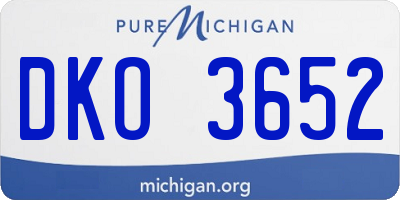 MI license plate DKO3652