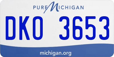 MI license plate DKO3653