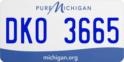 MI license plate DKO3665