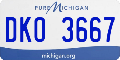 MI license plate DKO3667