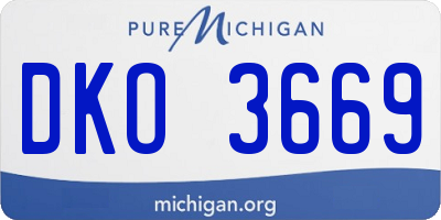 MI license plate DKO3669