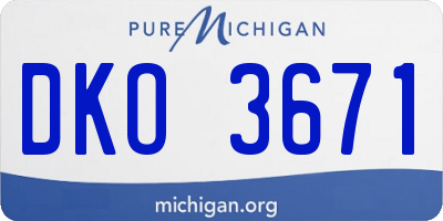 MI license plate DKO3671