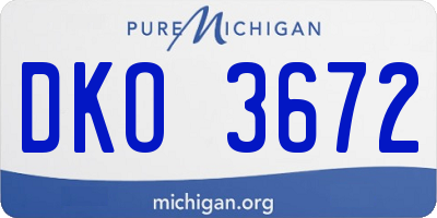 MI license plate DKO3672