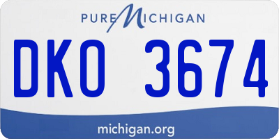MI license plate DKO3674