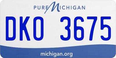 MI license plate DKO3675