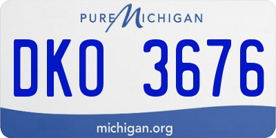 MI license plate DKO3676