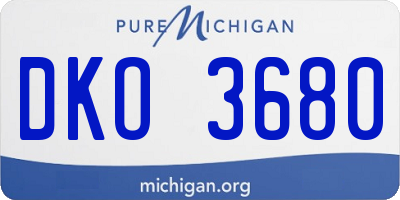 MI license plate DKO3680