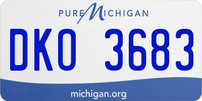 MI license plate DKO3683