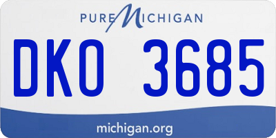 MI license plate DKO3685