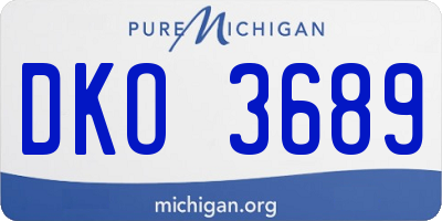 MI license plate DKO3689