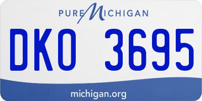 MI license plate DKO3695