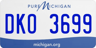 MI license plate DKO3699