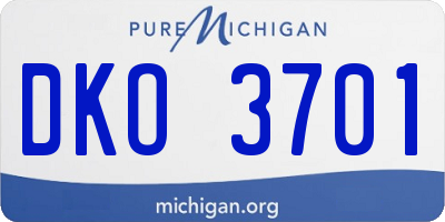 MI license plate DKO3701