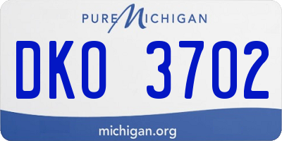 MI license plate DKO3702