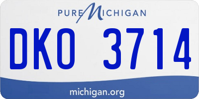 MI license plate DKO3714