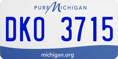 MI license plate DKO3715