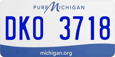 MI license plate DKO3718