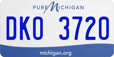 MI license plate DKO3720