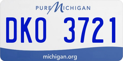 MI license plate DKO3721