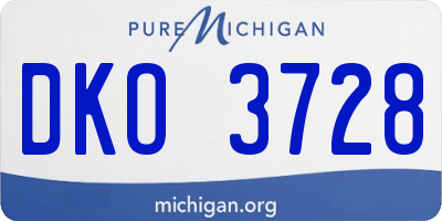 MI license plate DKO3728
