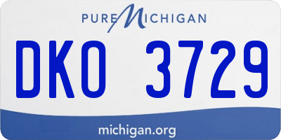 MI license plate DKO3729