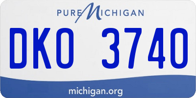 MI license plate DKO3740