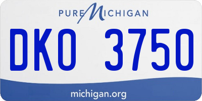 MI license plate DKO3750