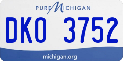 MI license plate DKO3752