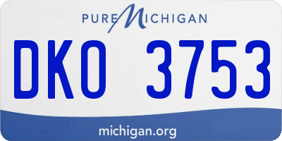 MI license plate DKO3753