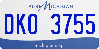 MI license plate DKO3755