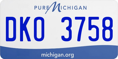 MI license plate DKO3758