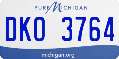 MI license plate DKO3764