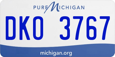 MI license plate DKO3767