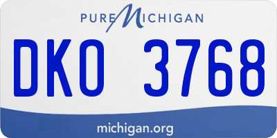 MI license plate DKO3768