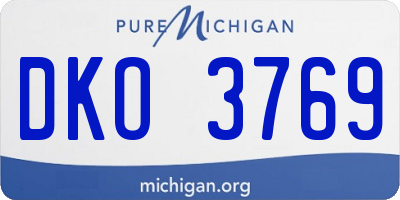 MI license plate DKO3769
