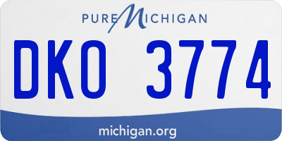 MI license plate DKO3774