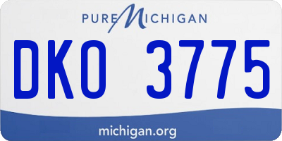 MI license plate DKO3775