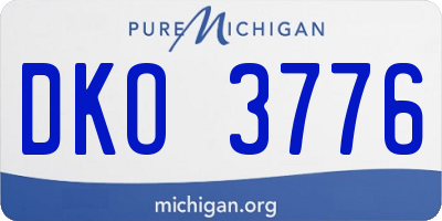 MI license plate DKO3776