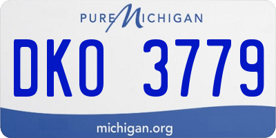 MI license plate DKO3779