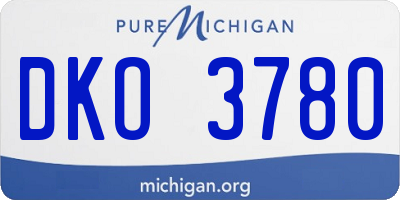 MI license plate DKO3780