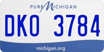 MI license plate DKO3784