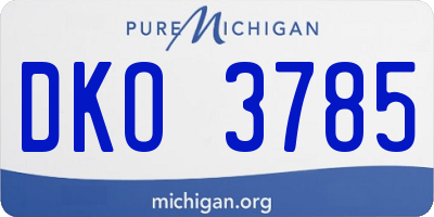 MI license plate DKO3785
