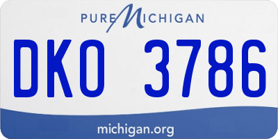 MI license plate DKO3786